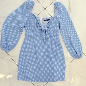 Nasty gal size 8 long sleeve tie front mini dress